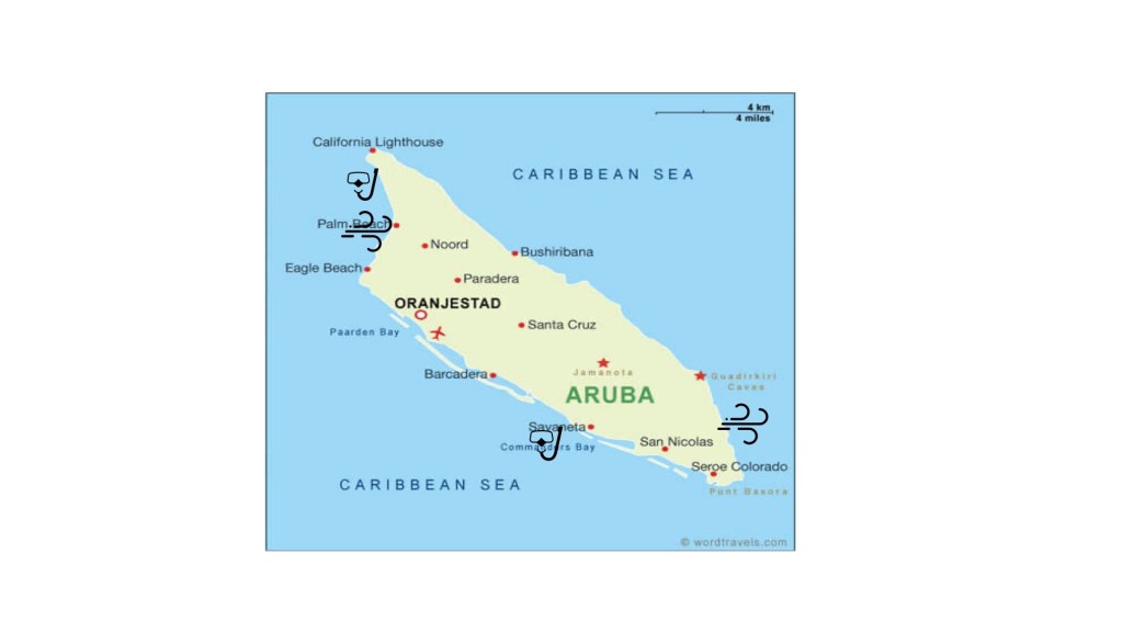 kitesurf map spots Aruba